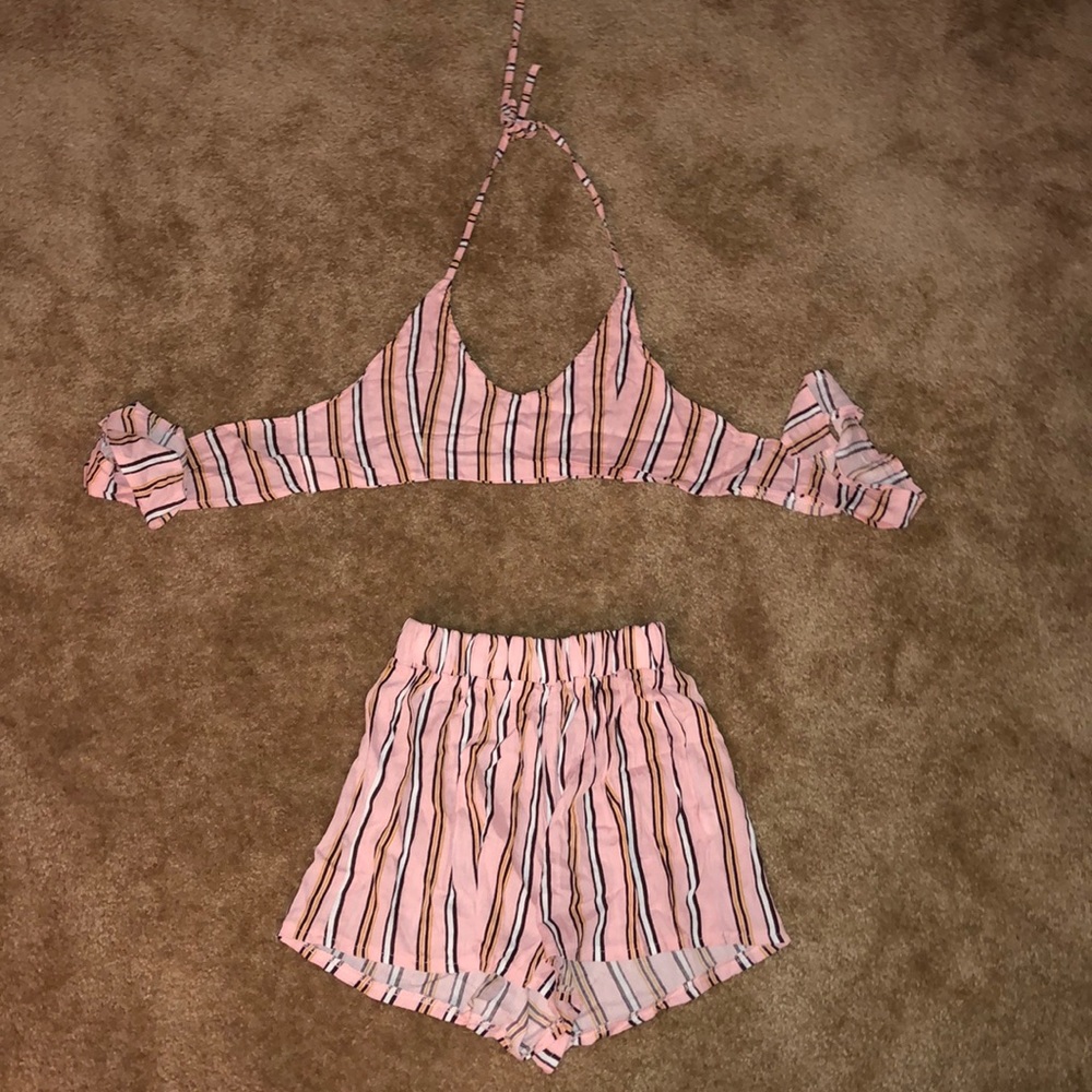 shorts and crop matching fun outfit